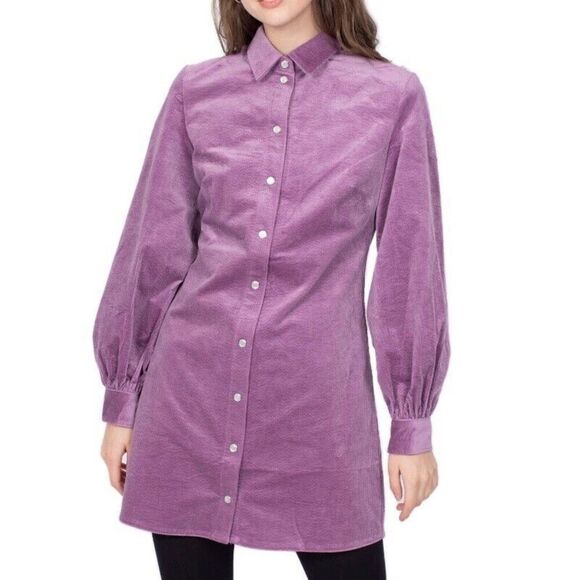 SAMSOE SAMSOE Mini Dress Size Small Purple Jasper Corduroy - Picture 1 of 11